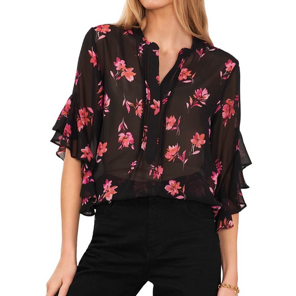 Vince Camuto Flutter Sleeve Blouse